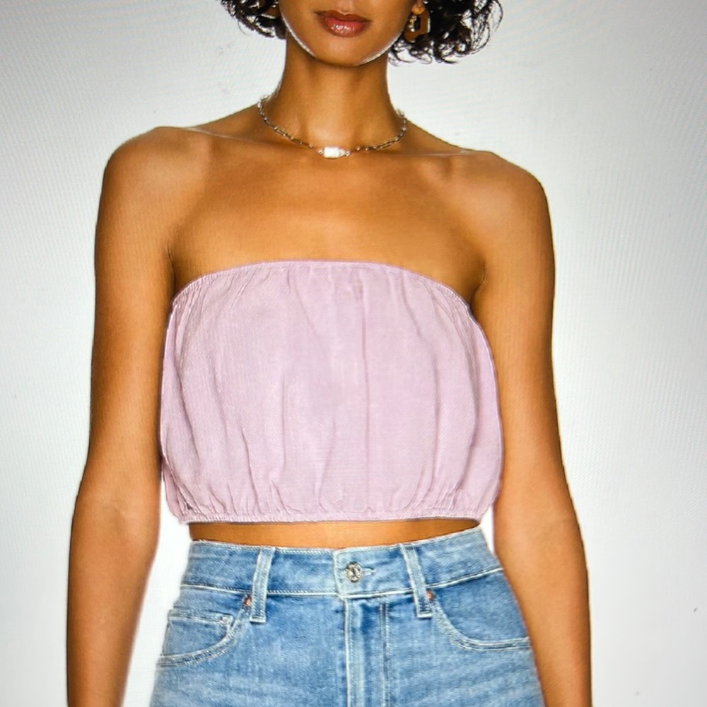 Show Me Your MuMu Lilac Strapless Cropped Tube Top